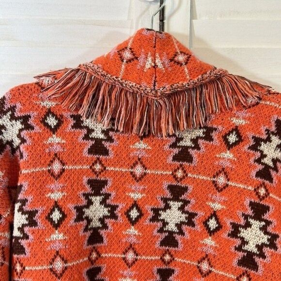 Sweater Jacket Large Grace + Karma Aztec Fringe Print - Picture 8 of 9